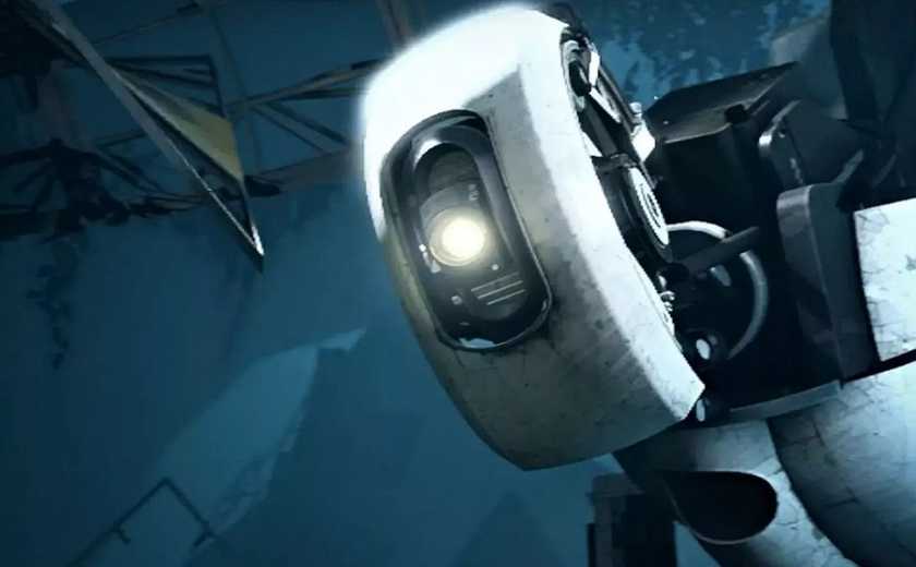 An image from Portal showing a close-up of GLaDOS.